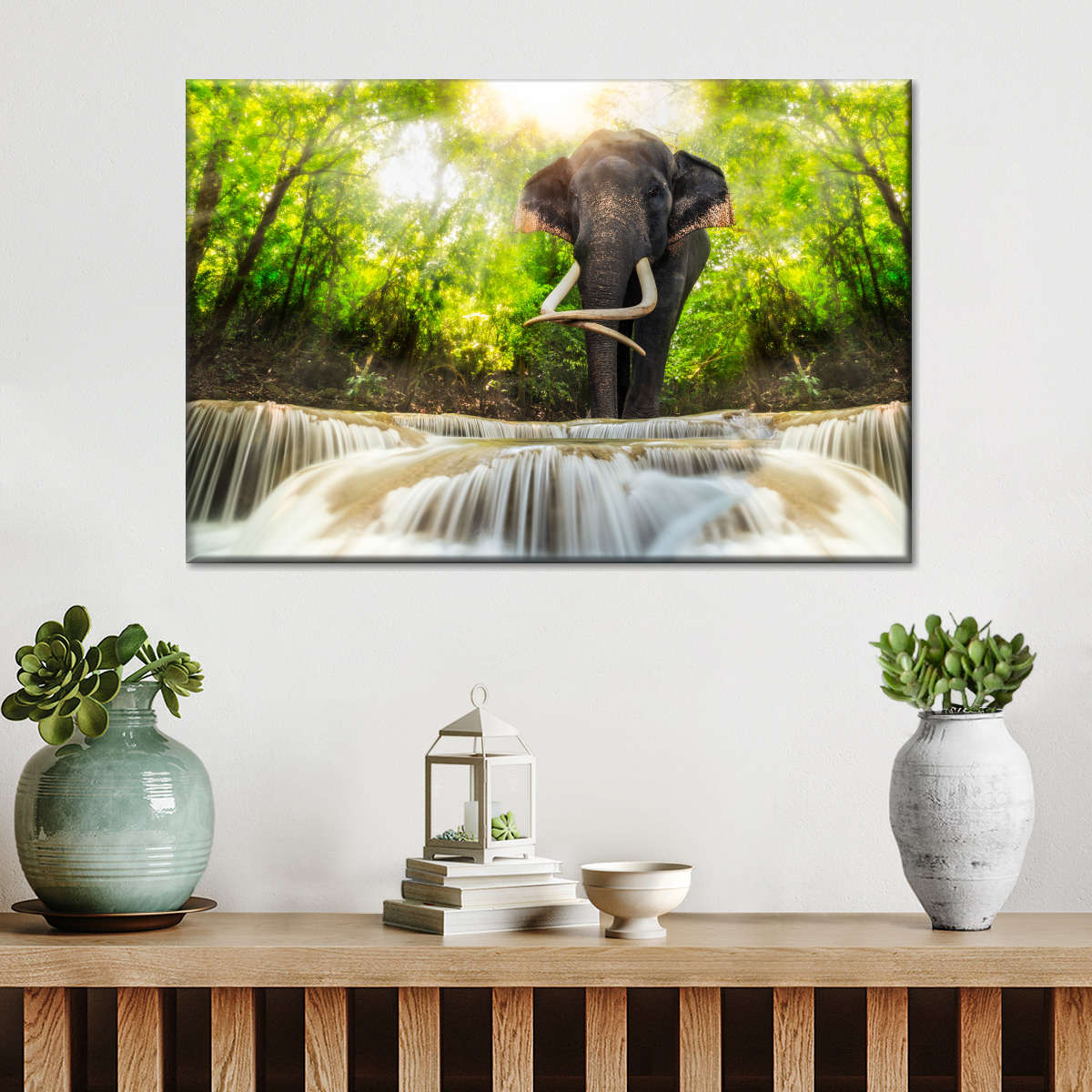 Waterfall Elephant Wall Art