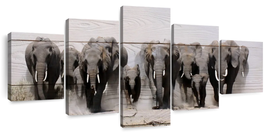 Elephants In Motion Wall Art