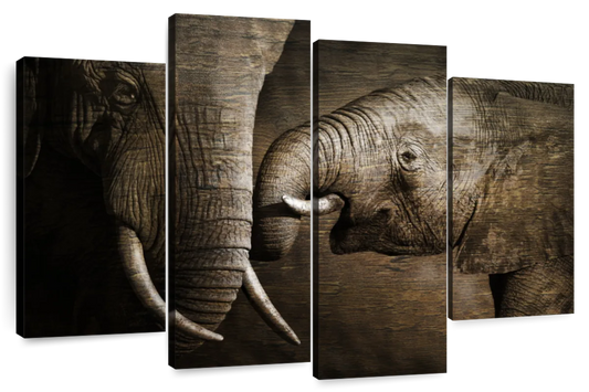 Affectionate Elephants Wall Art