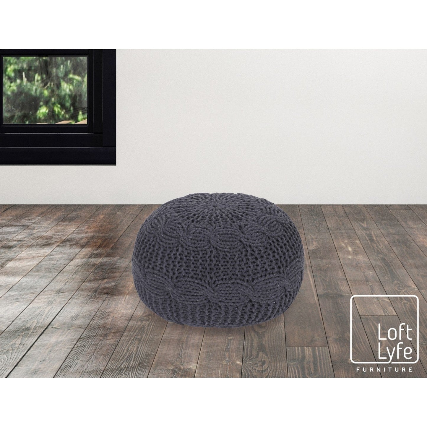 Samiyah Hand Knitted Pouf