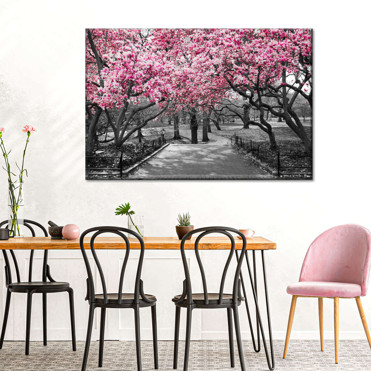 Central Park NY Cherry Blossoms Wall Art