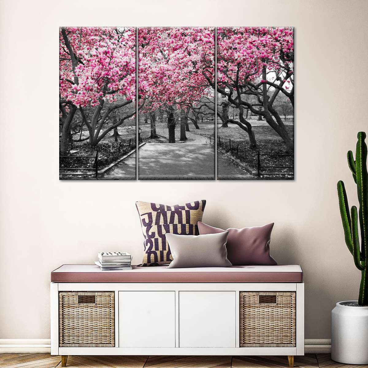 Central Park NY Cherry Blossoms Wall Art