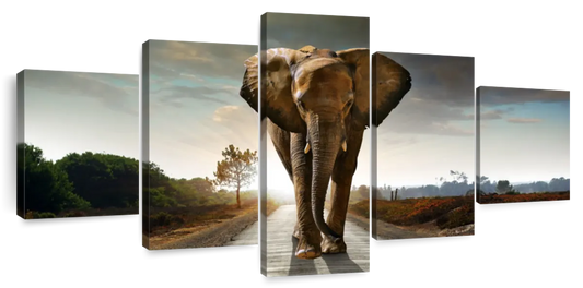 Walking Lone Elephant Wall Art