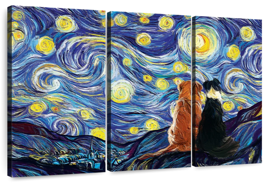 Dogs Journey Starry Night Wall Art
