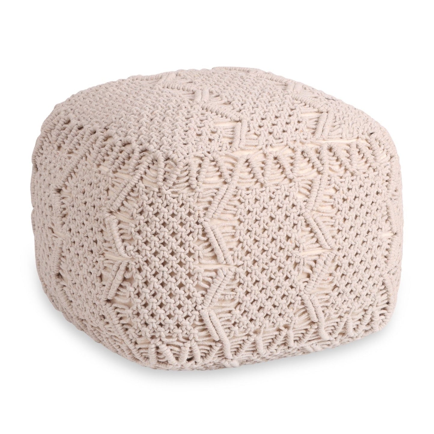 Gauge Hand Knitted Pouf