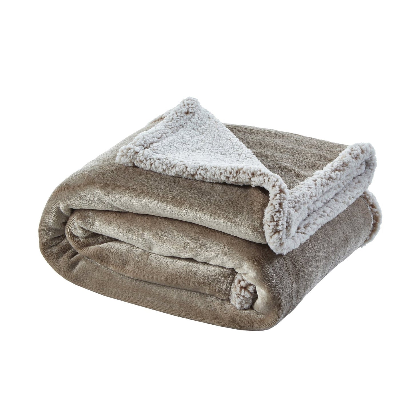 Zakary Flannel Reversible Heathered Sherpa Throw