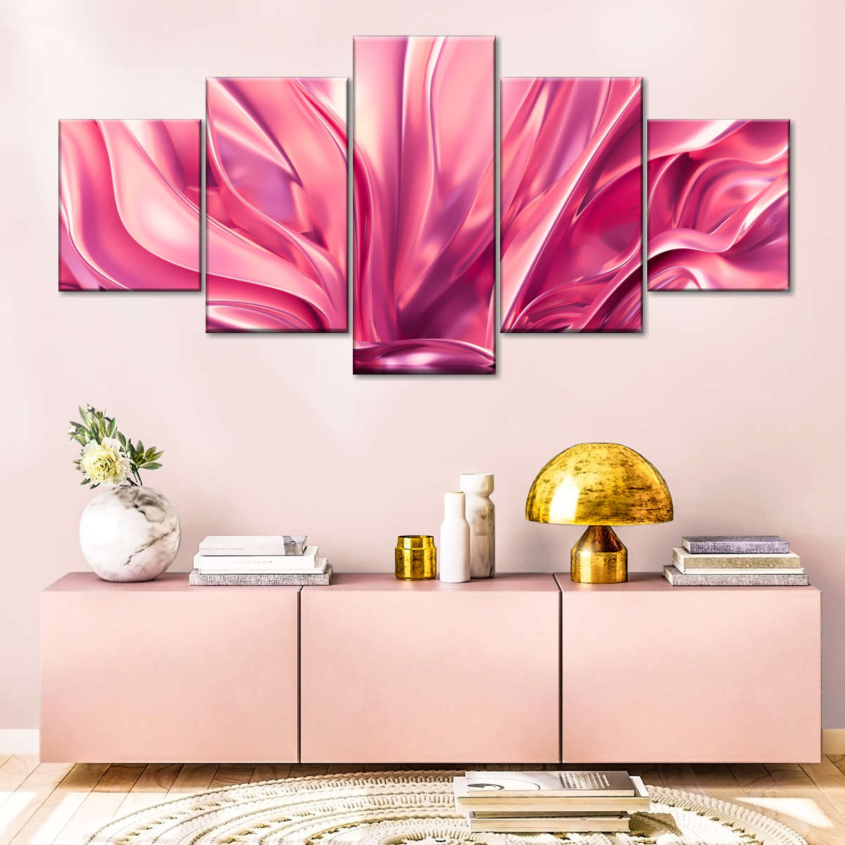 Blush Pink Abstract Wall Art