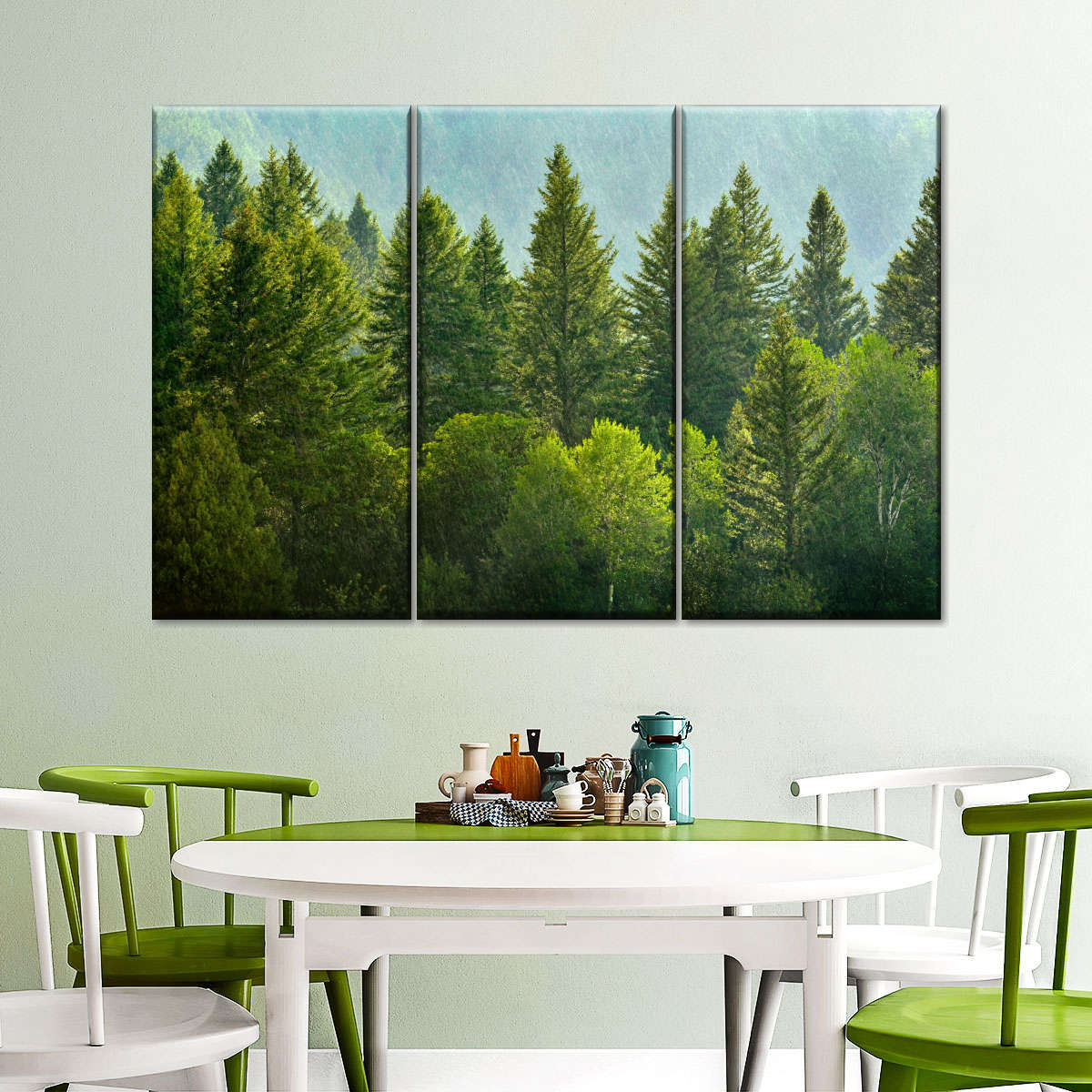 Lush Green Pine Trees Wall Art