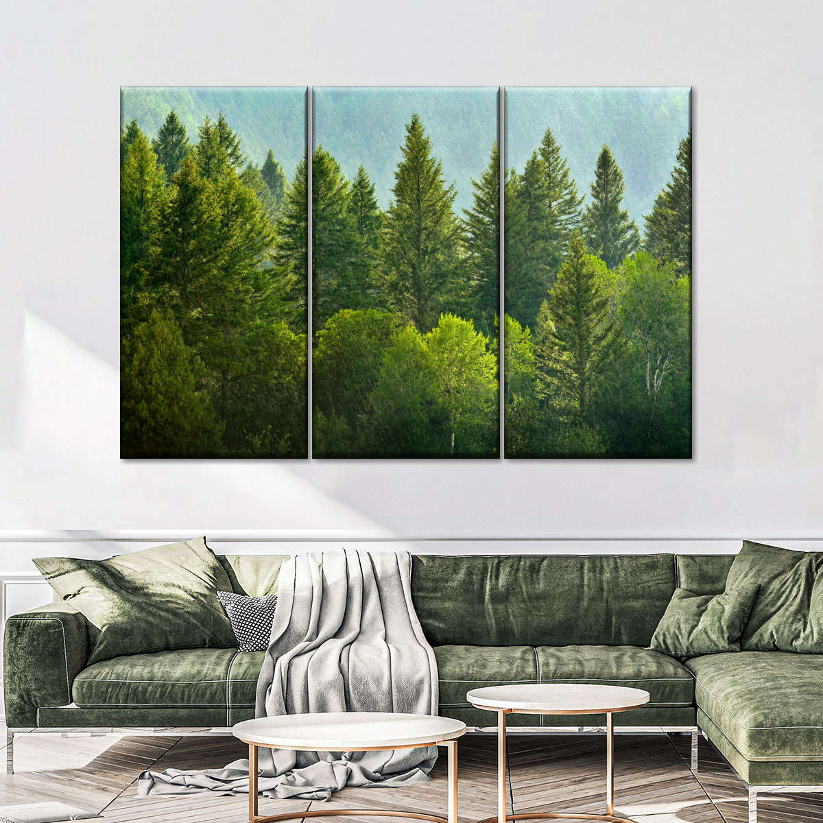 Lush Green Pine Trees Wall Art