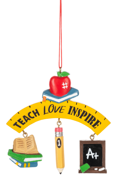 Teacher Ornament - Teach, Love, Inspire