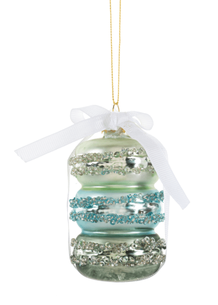 Holiday Macaron Ornaments  - Blue