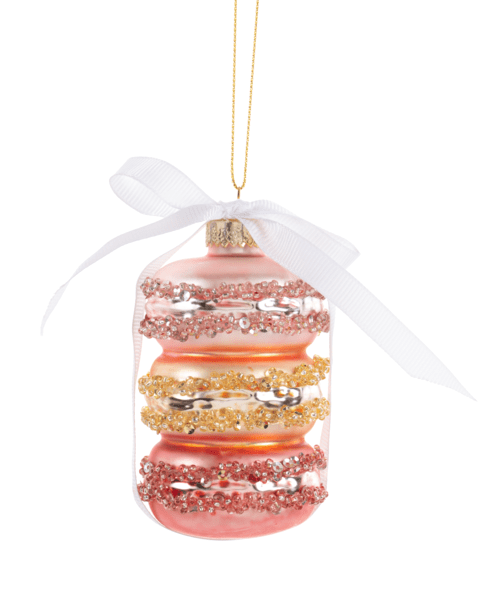 Holiday Macaron Ornaments - Pink