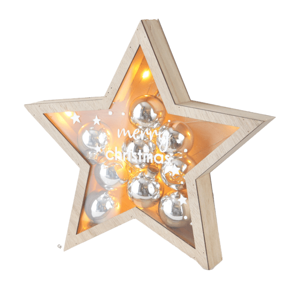 LED Light Up Star w/Ornament Figurine Set (2 pc. set)