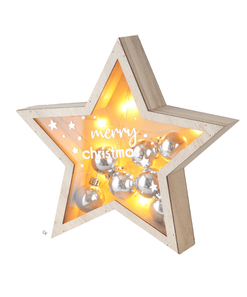 LED Light Up Star w/Ornament Figurine Set (2 pc. set)