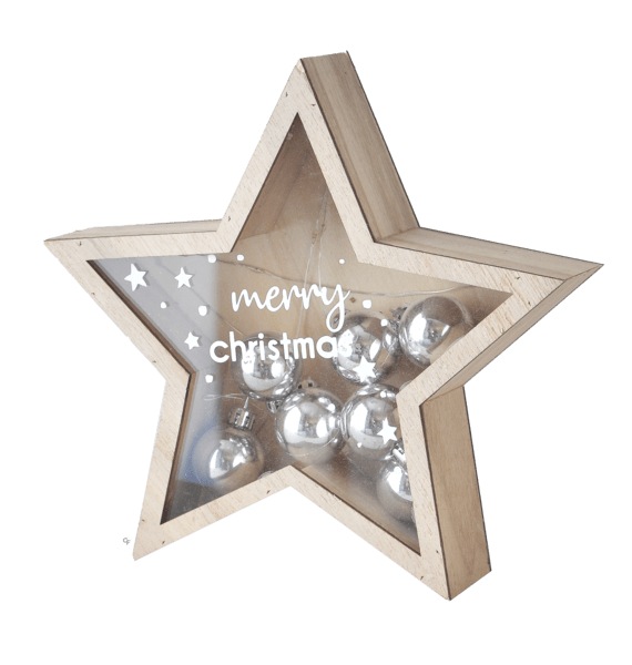 LED Light Up Star w/Ornament Figurine Set (2 pc. set)