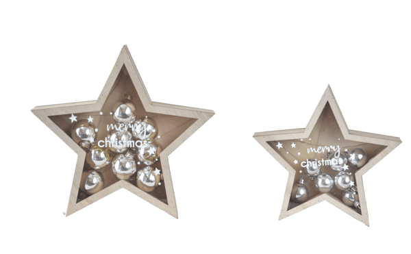 LED Light Up Star w/Ornament Figurine Set (2 pc. set)