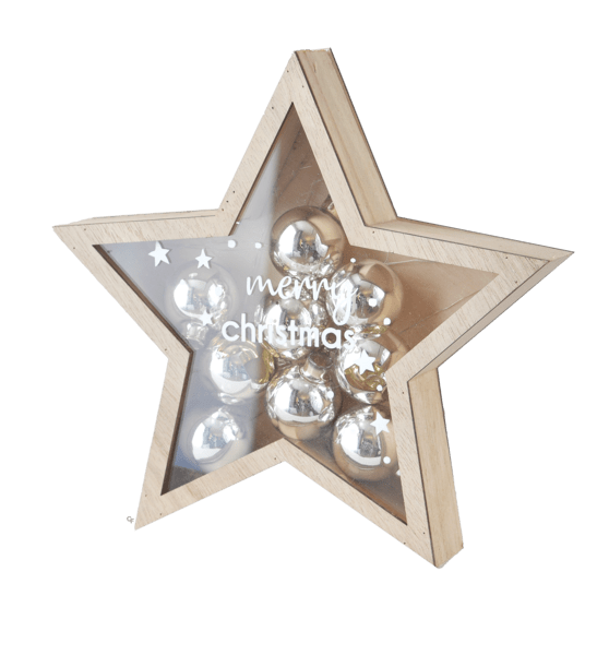 LED Light Up Star w/Ornament Figurine Set (2 pc. set)