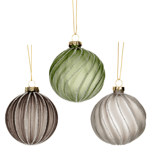 Textured Swirl Ball Ornaments  - Specify color