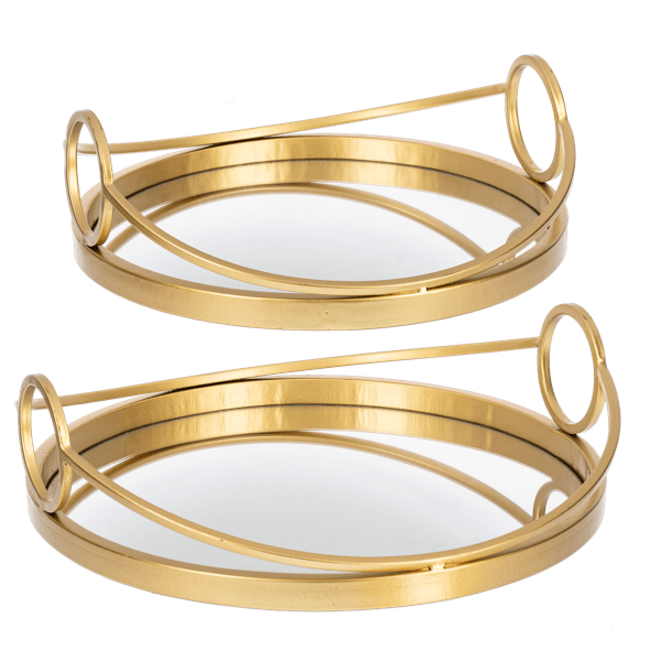 Gold Mirrored Tray (2 pc. set)