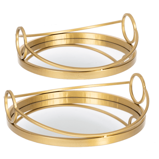 Gold Mirrored Tray (2 pc. set)