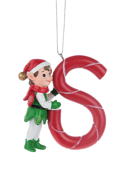 Elf Monogram Ornament - S