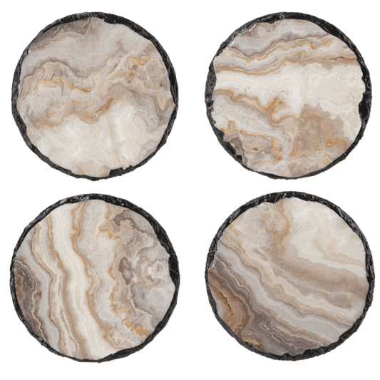 Grey Faux Agate Coaster (4 pc. set)