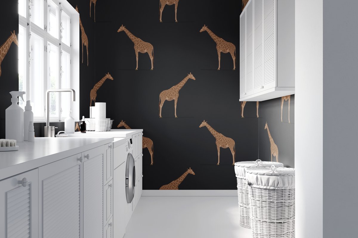 Giraffe Charcoal Wallpaper