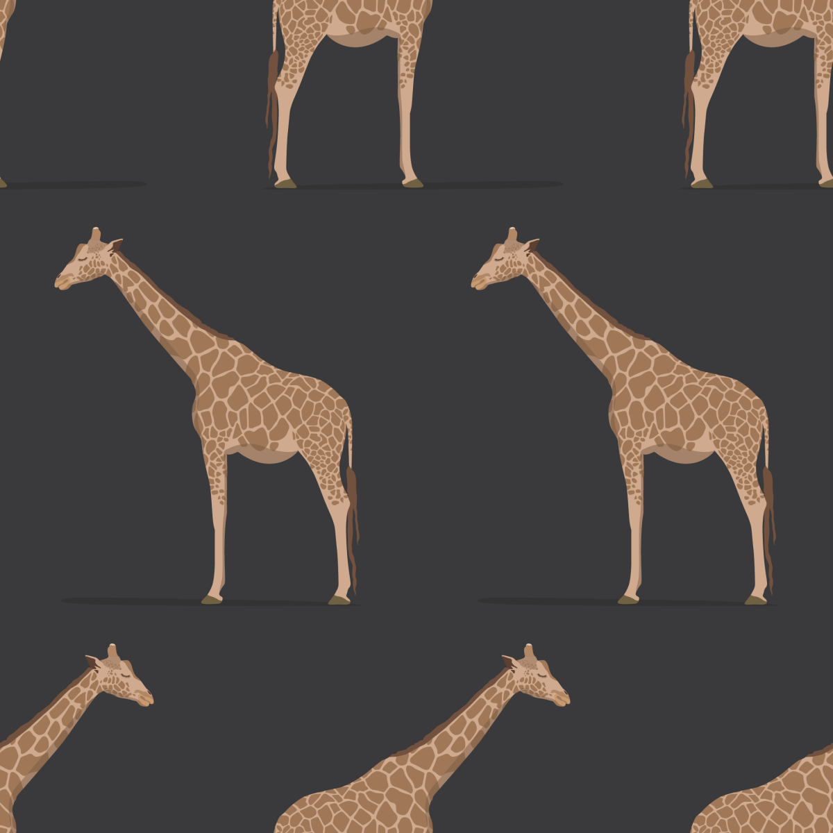 Giraffe Charcoal Wallpaper