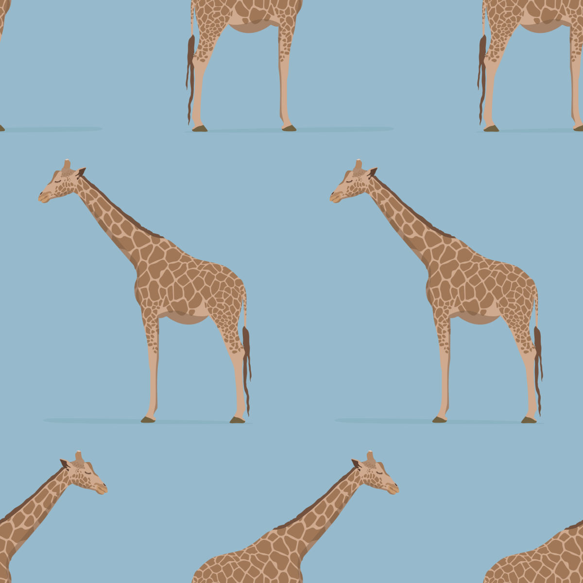 Giraffe Light Blue Wallpaper