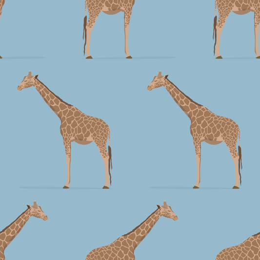 Giraffe Light Blue Wallpaper