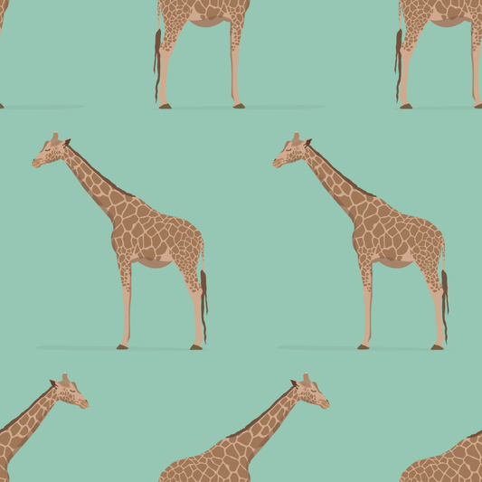 Giraffe Light Green Wallpaper