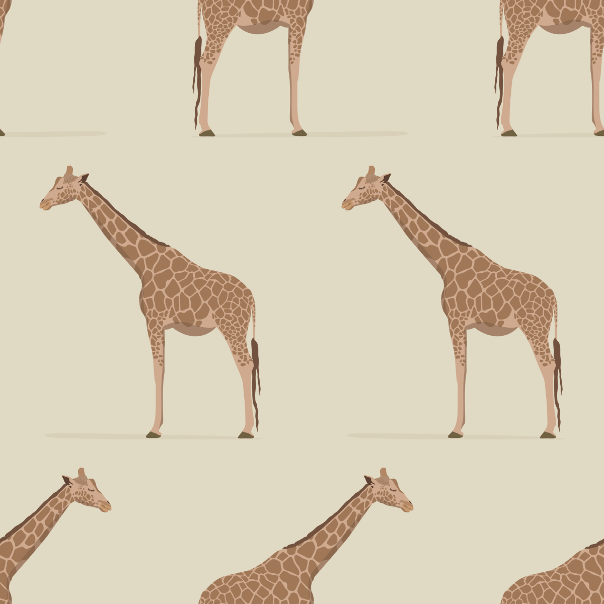 Giraffe Light Tan Wallpaper