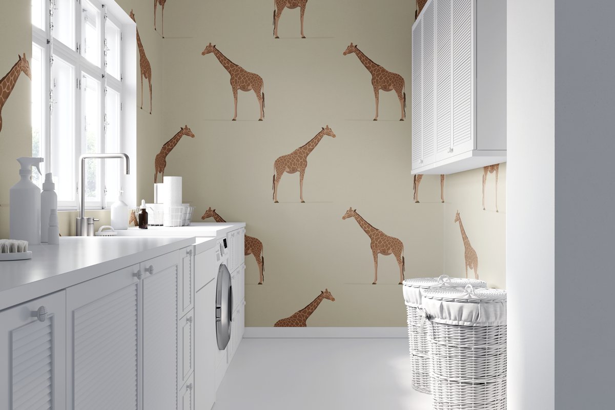 Giraffe Light Tan Wallpaper