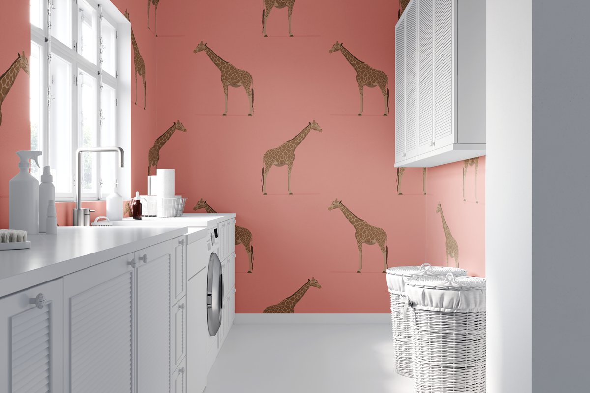 Giraffe Pink Wallpaper