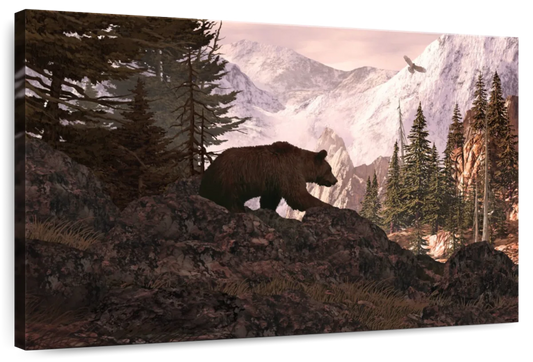 Forest Grizzly Bear Wall Art