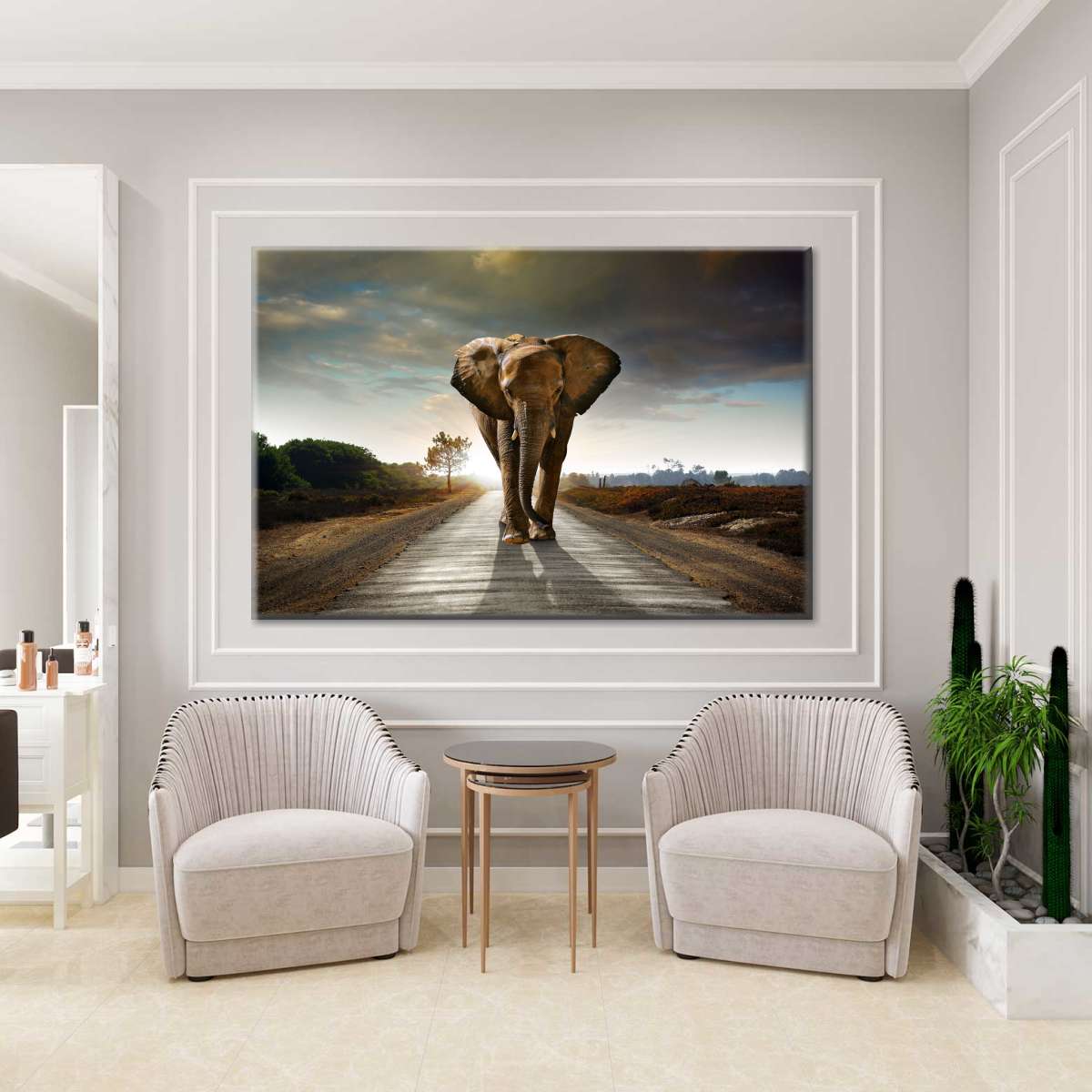 Walking Lone Elephant Wall Art