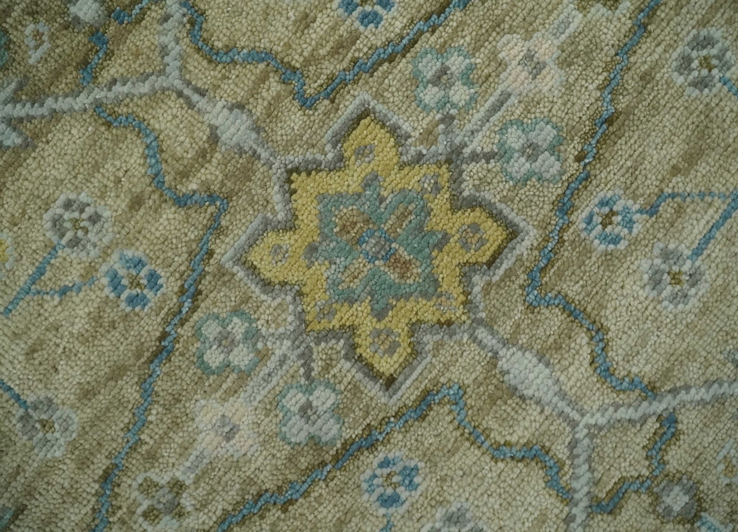 Hand Knotted Beige, Ivory and Gray Traditional Oushak Custom Made Wool Area Rug