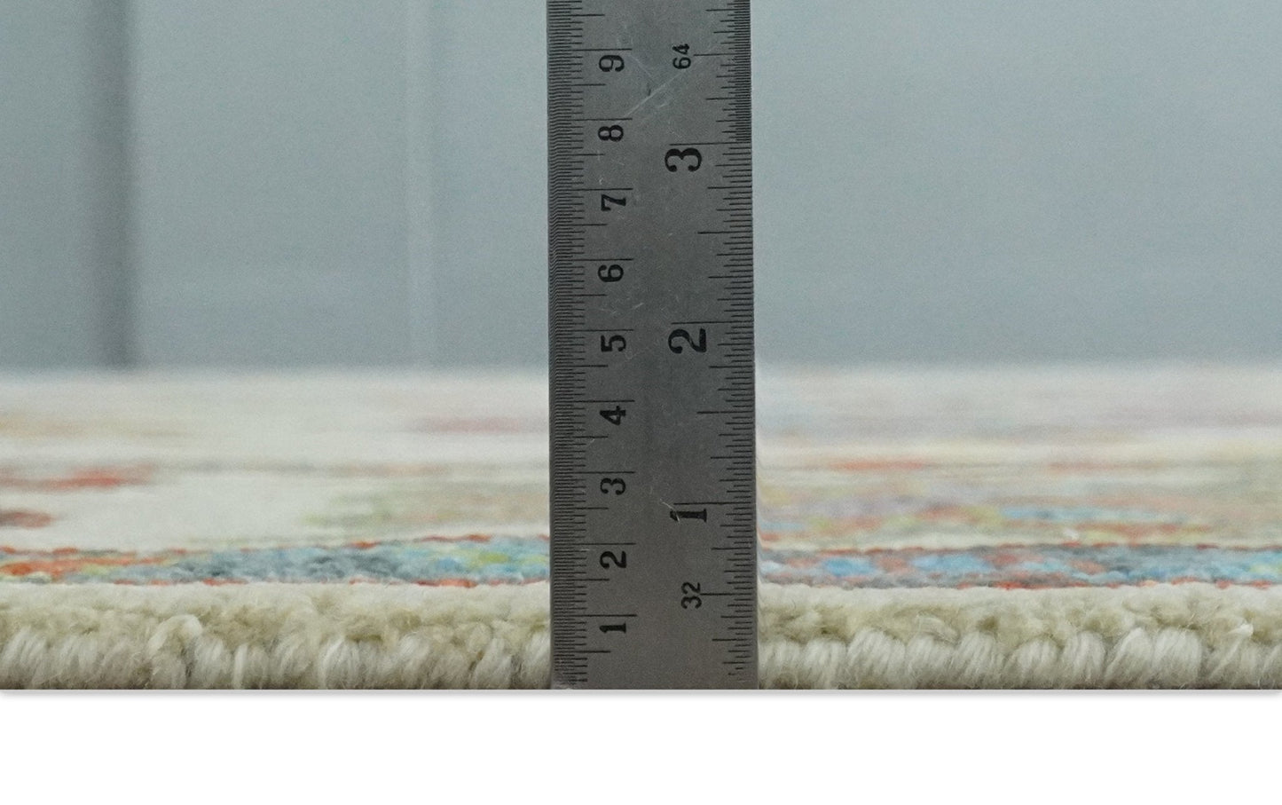 Custom Made Hand Knotted Beige with multicolor Traditional Oushak Wool area Rug