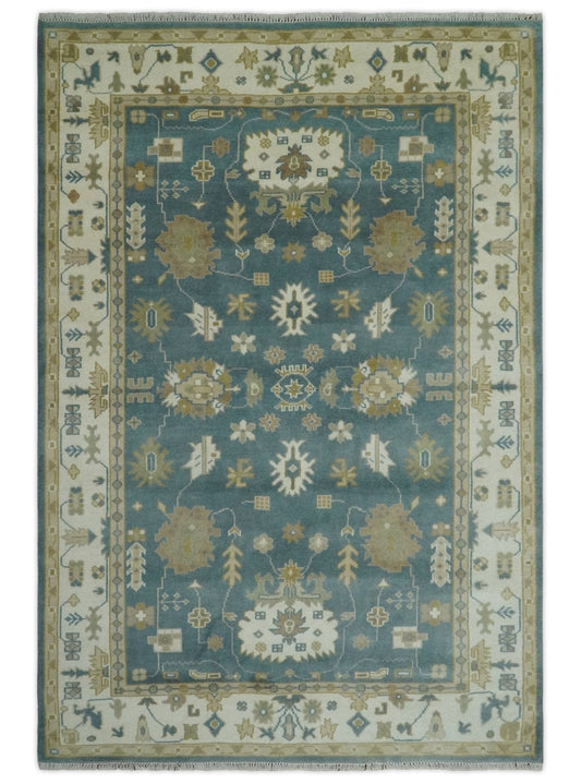 Hand Knotted Gray, Ivory and Beige Traditional Floral Custom Made wool rug