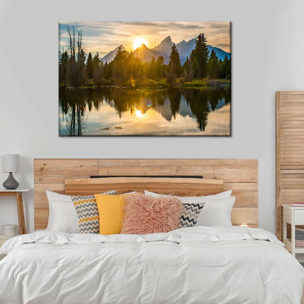 Grand Teton Dramatic Sunset Wall Art