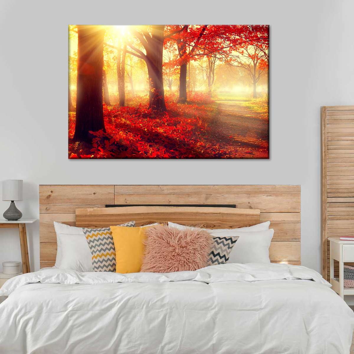 Bright Red Forest Wall Art