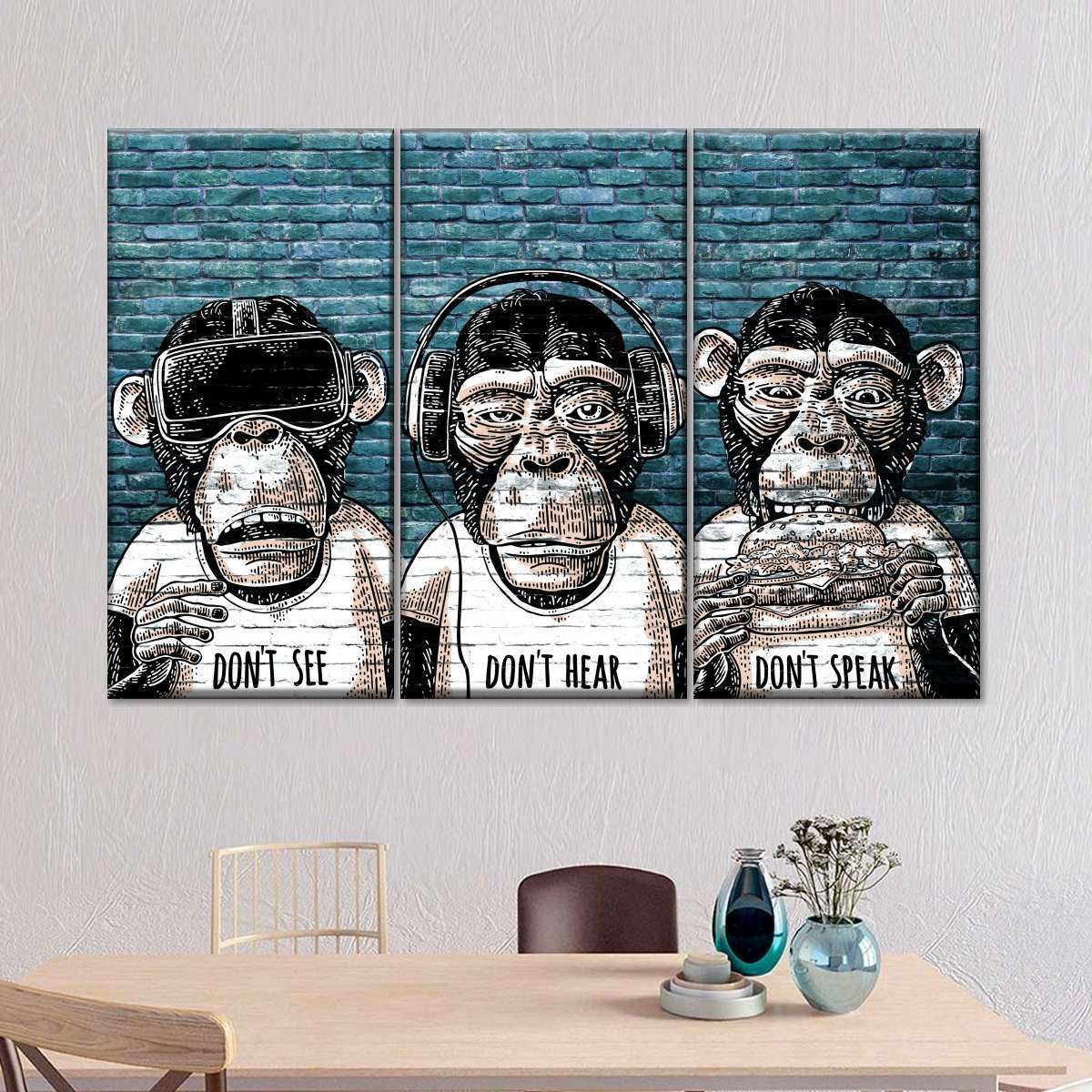 Three Monkeys Wall Art