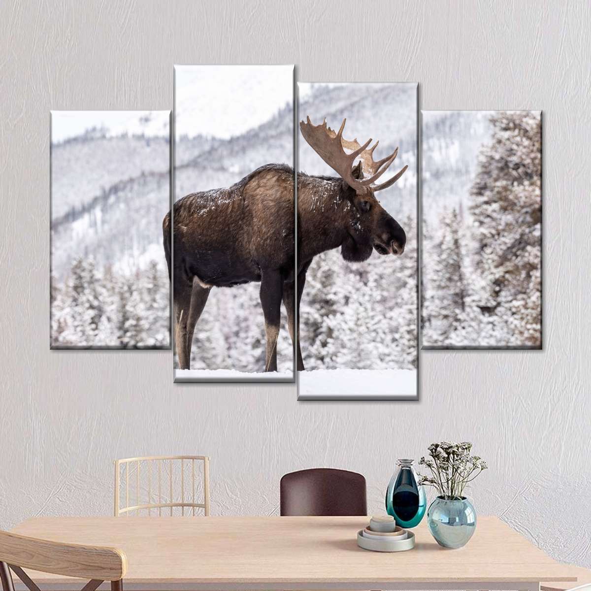 Snowy Moose Wall Art