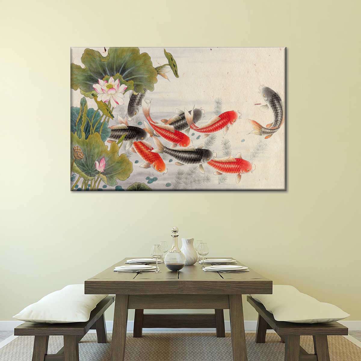 Japanese Koi Pond Wall Art