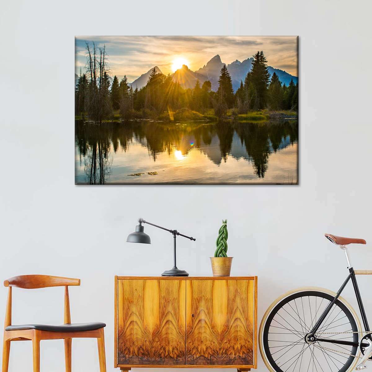 Grand Teton Dramatic Sunset Wall Art