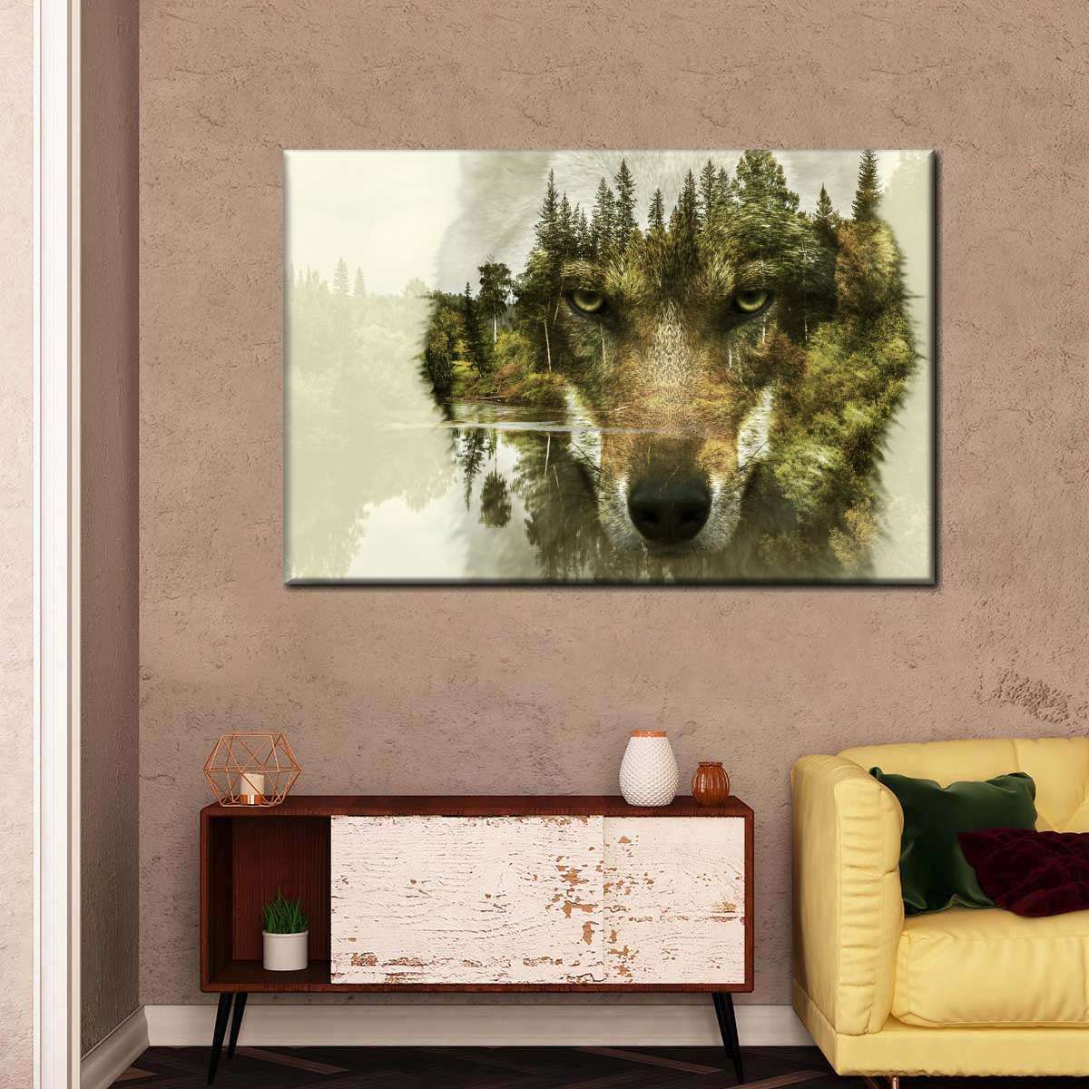 Wolf Head Silhouette Wall Art