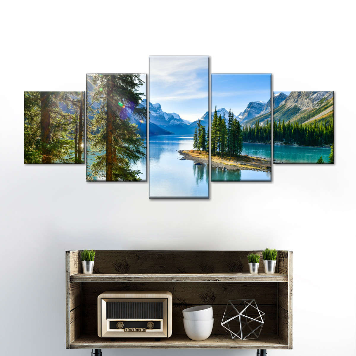 Sunny Maligne Lake Wall Art