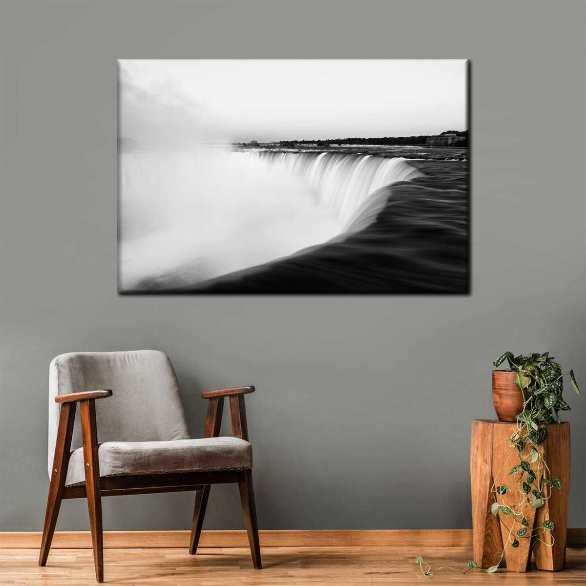 Monochromatic Niagara Falls Wall Art