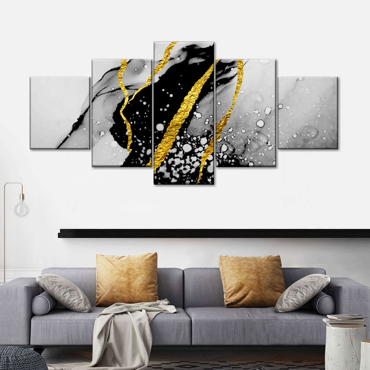 Gold Foil Abstract Wall Art