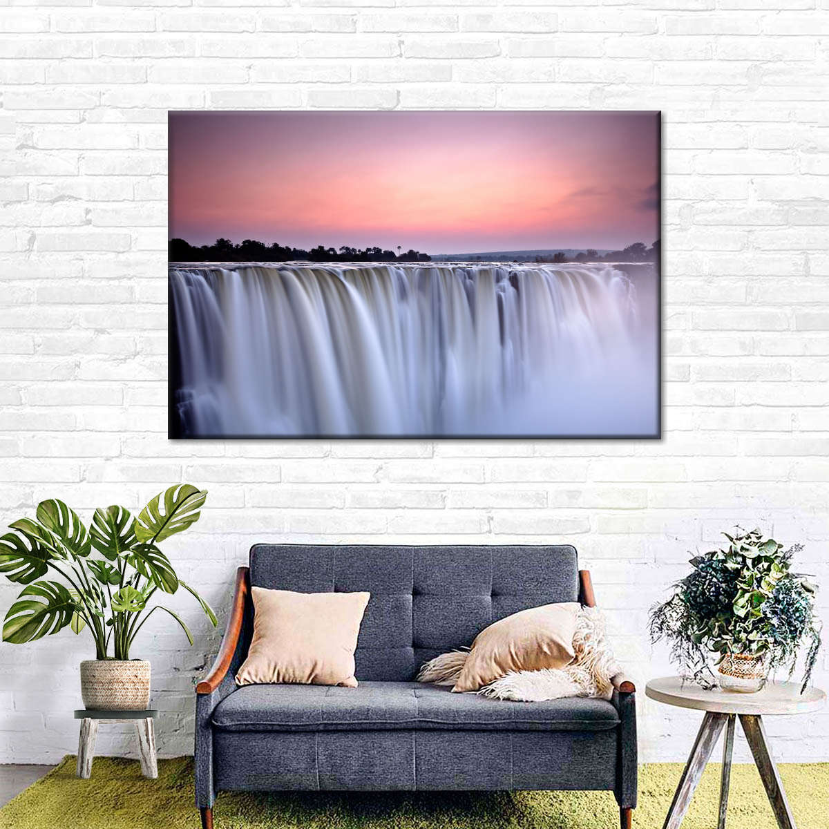 Sunset At Victoria Falls Wall Art